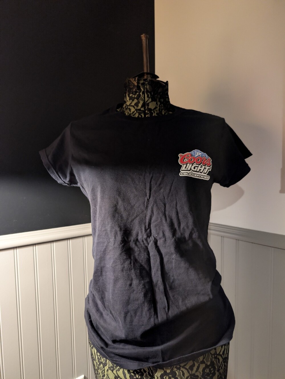 Women's Black Short Sleeve Logo Tee